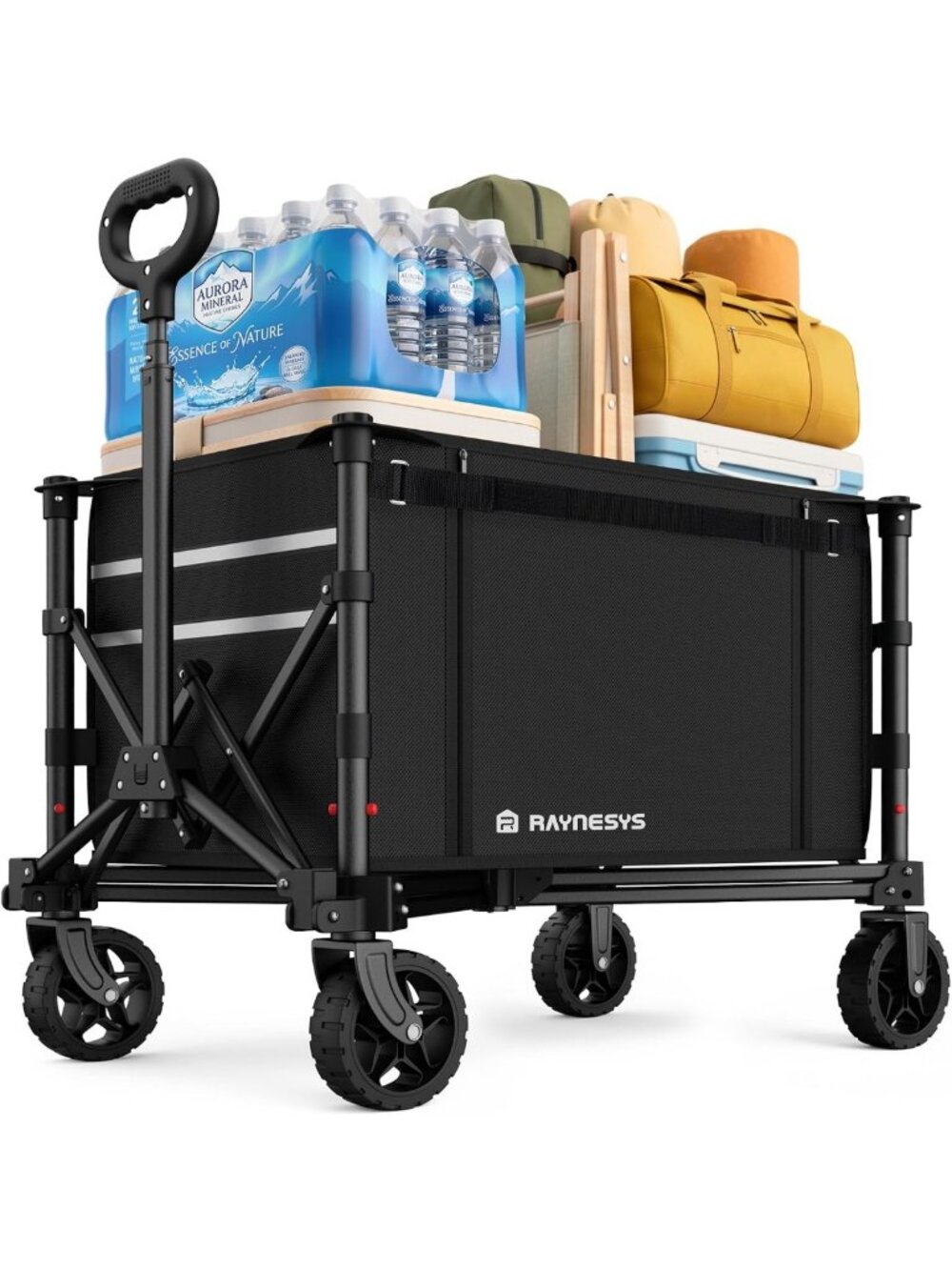 Collapsible Wagon Cart with Wheels - 120L for Camping, Groceries & Beach Fun